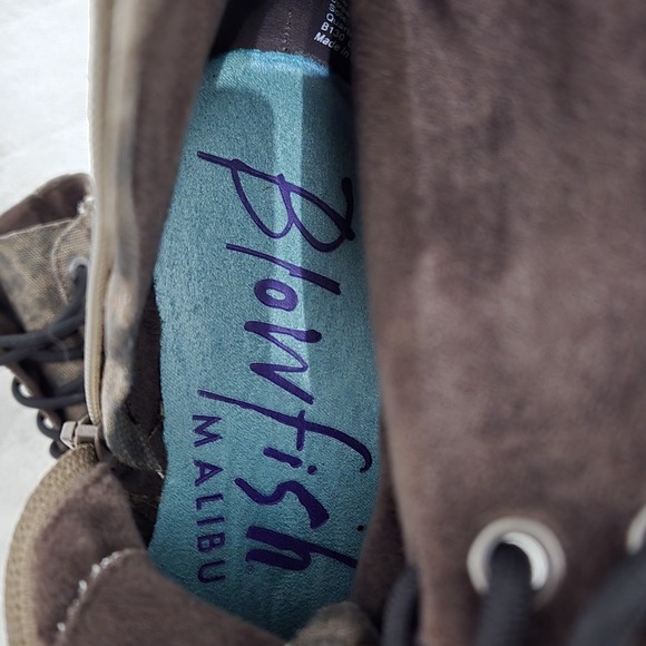 Blowfish Malibu Reilly Combat Boots Sz 6 Brown Leopard Print Lace Up Streetwear - Picture 9 of 9